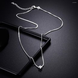 Chains 925 Stamped Silver Fine Classic Cross Pendant Necklace For Women Men Party Wedding Fashion Brands Jewelry Christmas Gifts