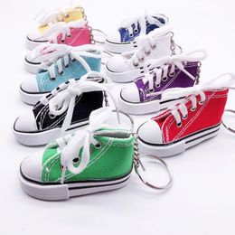 Creative Cartoon Canvas Shoes keychains Car Bag Hanging Pieces Color Shoe Key pendant Accessories sport shoes gift Wholesale