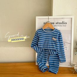 Clothing Sets Boutique Baby Boy Clothes Autumn Sleepwear Fashion Striped Toddler Outfits Kids Long Sleeve Underwear Set Children