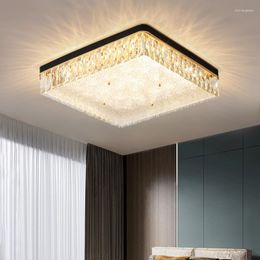 Ceiling Lights Light Luxury Bedroom Lamp Room Led Simple Leather Post-Modern Crystal Living
