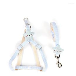 Dog Collars Cute Pet Leash Star Ornaments Traction Chest Harness Leashes Outdoor Walking Small And Medium Supplies