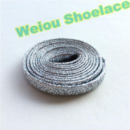 Weiou Flat Dress Shoelaces de botas de colores Metallic Gold Shoestring White White Lace Cool Shoe Lacing 120cm 47''204t