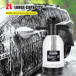 Car Washer 2L Wash Foam Sprayer Hand Pressurised Creamy Garden Water Bottle Watering Can Cleaning Tool