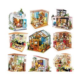 Doll House Accessories Robotime Wooden Dollhouse Kits Diy Miniature Furniture Toys For Children Birthday Gifts Collection Lj201126 D Dht2J