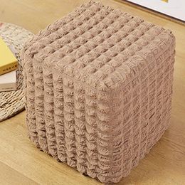 Chair Covers 1pc Elastic Cover Plaid 3D Bubble Footstool Dust Dustproof Solid Rectangle Round Footrest Home Furniture Decor