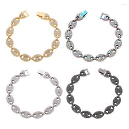 Anklets Pig Nose Coffee Bean Crystal Anklet Shine For Women Man Cute Ankle Charm Jewellery Hip-hop Iced Out Gifts Friends