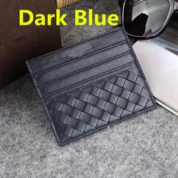 Genuine Leather Credit Card Holder Wallet Classic Weaving Designer Thin ID Card Case for Man Women 2018 New Fashion Coin Pocket Pu320K