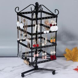 Hooks 4-layer Rotating Jewellery Display Stand Storage Rack Necklace Headband Earrings Organiser Pendant Holder