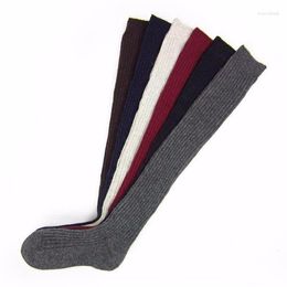 Women Socks 7 Colours Knitting Crochet Cotton Soft Long Stockings Winter Warm Thigh-High Solid Leggings One Size