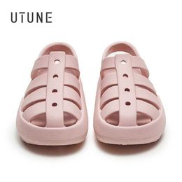 Sandals UTUNE Women Summer Fashion Sandals Slides Gladiator Janpanese Style Garden Shoes For Unisex Resistant Thick Sole Beach Pantufa T221230