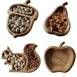 Plates Snack Plate Tray Bowl Box Candy Christmas Tree Shape Wooden Dried Fruit Dish