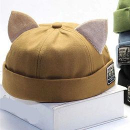 Novelty Creative Cute Cat Ears Beret Landlord No Eaves Hip Hop Baseball Hat Men Women Summer Autumn Internet Celebrity