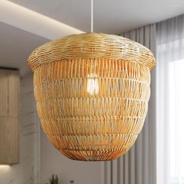 Pendant Lamps 2022 Handmade Hazelnut Bamboo Woven South Asia Holiday Restaurant El Japanese Hawaii Summer Style Lamp Chandelier
