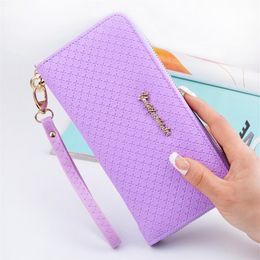 Latest Women zipper Long Wallet Female Coin Purse Change Clasp Purse Money Bag Card Holders Womens Wallets And Purses phone bag278F
