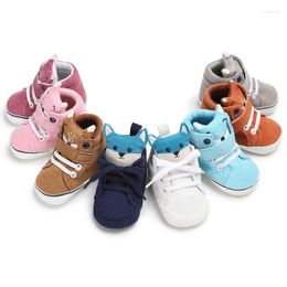 First Walkers Baby Shoes Boy Girl Cartoon Solid Sneaker Soft Anti-Slip Sole Born Infant Toddler Casual Crib