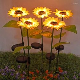 Sloar Led Sunflower Light Outdoor Waterproof Landscape Lawn Lamps Christmas Flowers Lights For Courtyard Garden Decoration