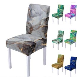 Chair Covers Watercolor Marble Elastic Cover Spandex Slipcover Strech Kitchen Stools Seat Home El Banquet Decoration