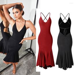 Stage Wear Halter Latin Dance Dress Sexy Fringed Competition Dresses Women Performance Practice SL6215