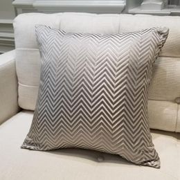 Pillow Contemporary Grey Beige Shiny Home Sofa Decorative Case Zigzag Chair Cover 45x45cm 30x50cm Lumbar 1pc/lot