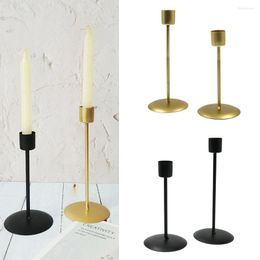 Candle Holders Creative Geometric Iron 2pcs Romance Decoration Heat-resistance Christmas Supplies For Anniversary Wedding