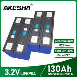 3.2V 130Ah Lifepo4 Batteries Grade A Rechargeable Lithium Iron Phosphate Cell Deep Cycle Battery Pack Boat Golf Cart RV Forklift