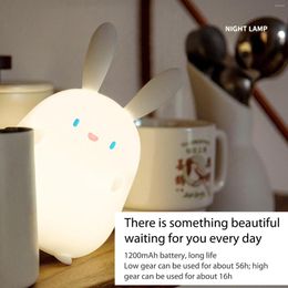 Night Lights LED Pat Light USB Charging Bedroom Bedside Lamp Silicone Plastic 2 Gears Timing 4000K Color-changing For Kids