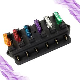 Interior Decorations 1Pc Fuse Holder Durable 6 Way Blade Block For Truck Vehicle Car