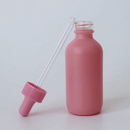 2022 new Pink Coated Glass Dropper Bottles with Glass Eye Droppers Vials Essential Oils Sample Test Tubes Travel Perfume Liquid