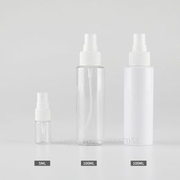 Storage Bottles 5ml/100ml 100pcs Empty PET Cosmetic Spray Bottle DIY Clear/White Refillable Container Portable Travel Emulsion Package