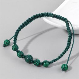 Strand Handmade Beads Bracelet Natural Stone Braided Tiger Eye Malachite Bacelets Men Women Adjustable Pray Charm Jewellery 8mm