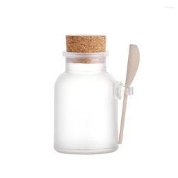 Storage Bottles 24pcs/lot 100g Empty Bath Salt Frost Plastic Bottle Cork Jar Women Mask Facial Container Refillable With Wood Spoon