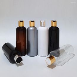 Storage Bottles 24pcs 300ml Disc Top Cap Black Bottle Empty Plastic PET Lotion 10oz Travel Container For Shampoo