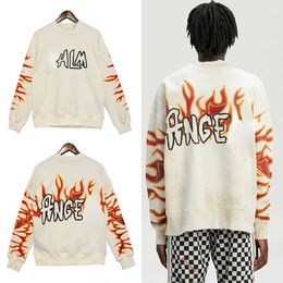 Palm designer sweatshirt mens womens flame sweater fashion hollow letter pullover coat loose round neck long sleeved T shirt