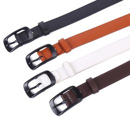 Belts Casual Leather Female Belt Fashion Black Pin Buckle High Quality Natural For Women Jeans Decorative