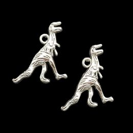 100pcs/Pack dinosaur tyrannosaurus Pendants Charms For Jewellery Making Necklaces Earrings Bracelets Tibetan Silver Antique DIY Handmade Craft 23x20mm DH0694