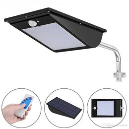 Solar Street Light 110 LED Motion Sensor Lights Super Bright Security Night Flood Light with 3 Mode Remote Control