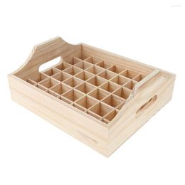 Storage Bottles 42 Grids Handmade Natural Essential Oil Bottle / Amber Glass Display Box Carrying Case