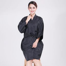 Party Supplies Custom Logo Printing Hair Salon Satin Silk Robes Kimonos Daily Use Soft Smooth Protection Robe