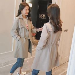 Women's Trench Coats Windbreaker Jacket Female 2022 Spring Autumn Korean Temperament Slim Coat Womens Long Thin Plus Size Casual Overcoat