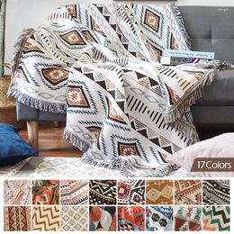 Chair Covers Geometric Knitted Blankets Soft Bohemian Sofa Throw Blanket Double Sided Plaid Bedspread Tablecloth Air Condition Home