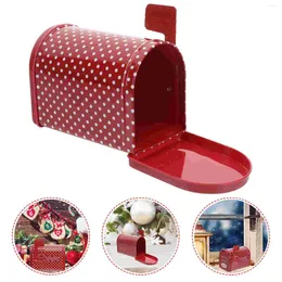 Gift Wrap Christmas Box Mailbox Tin Tins Cookie Storage Metal Tinplate Santa Candy Boxes Empty Jar Container Ironpost