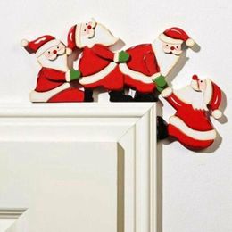 Christmas Decorations Elk Santa Claus Wooden Door Frame Decoration For Home Ornament Wood Trim Decor Year 2022 Gifts