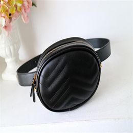 Women Design Waist Bag Black cowhide Leather wallet Fashion Lady Purse crossbody bags222H