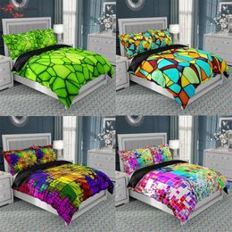 Bedding Sets Luxury Euro King Size Set For Teens Gift Colourful Block Comforter Cloth Geometric Duvet Cover Adult Nordic Bed