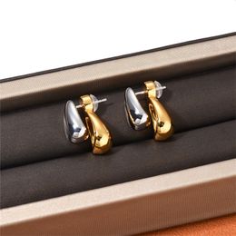 Ins Metal Stud Gold/Sier Water Drop Color Matching Detachable Earringsシンプルな性格女性ジュエリーアクセサリー