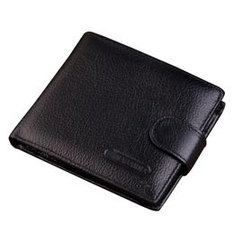 RFID Blocking Leather Wallet for Men- Multi Card 8 Credit Card Slots W snap Closure with 2 Po Holder 250E
