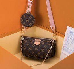 Damentasche Handtasche Frau Originalverpackung Datumscode Geldbörse Clutch Schulter Messenger Cross Body Seriennummer drei in einer Blume