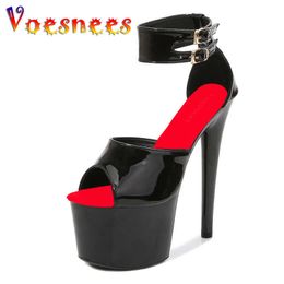 Women Mixed Gladiator Leather 2021 Patent Sandals Party Colors Thin Heels T-tied Pole Dance Shoes sexy High-heels Stripper T221209 905