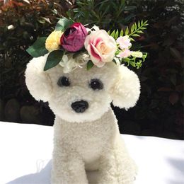 Dog Apparel Dogs Simulation Flower Ring Pets Wedding Headwear Beach Holiday Pography Prop Fashion Hoop Headband