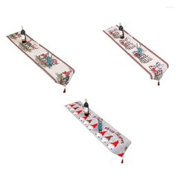 Table Cloth Merry Christmas Runner Colorful Patterns Decorative Tablecloth Drop